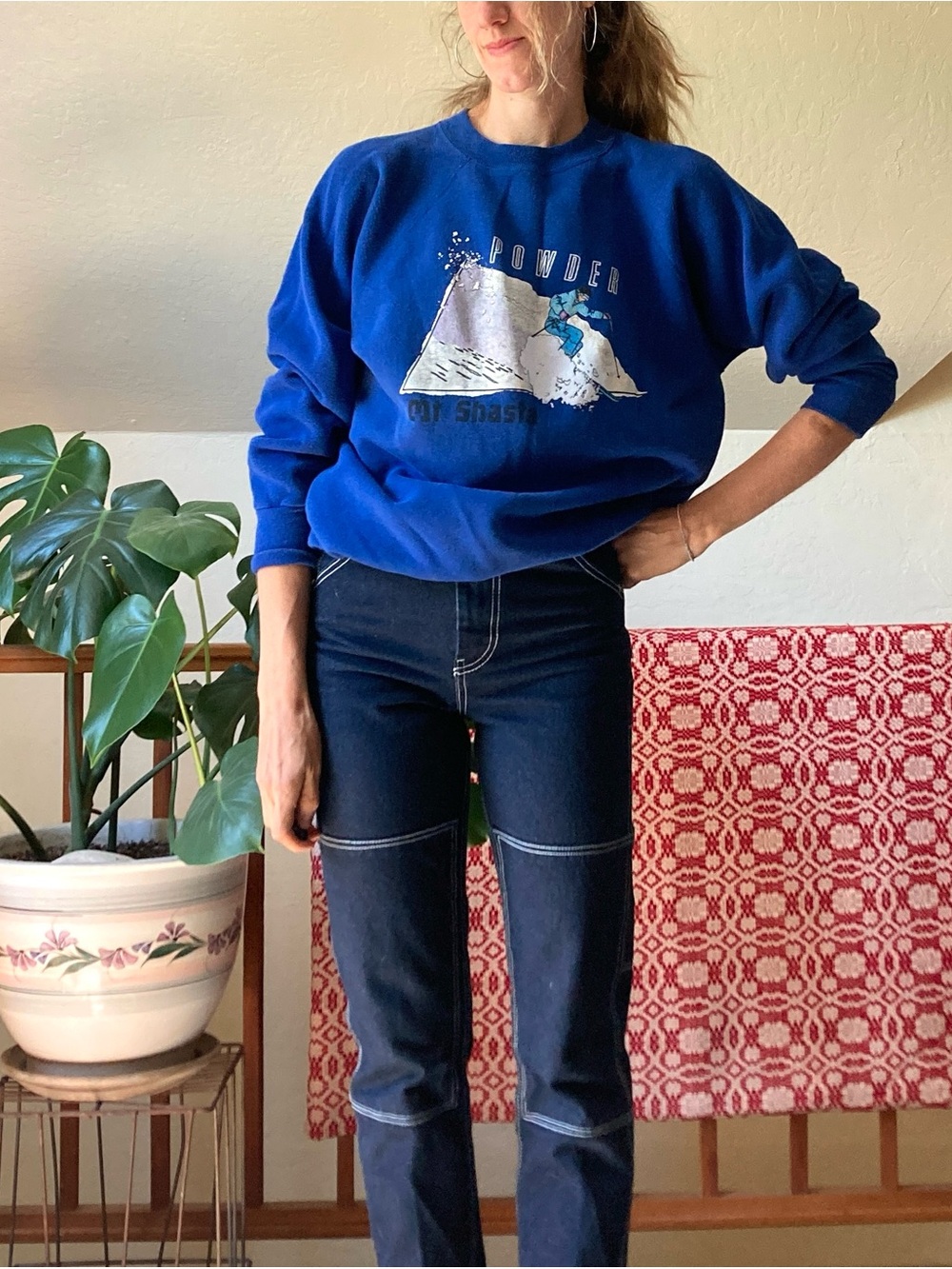 Vintage 90s Crew Neck Ski Sweatshirt Mt Shasta